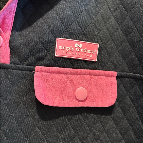 Simply Southern Quilted Pullover with Pink Trim - Picture 3 of 5